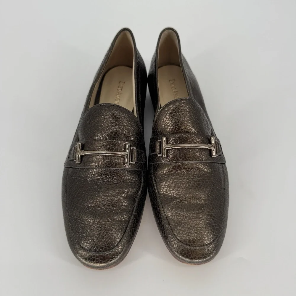 Enzo Angiolini Women's 8.5 Slip On Loafers Metallic‎ Bronze Leather Tatye